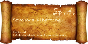 Szvoboda Albertina névjegykártya